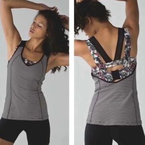 Lululemon Super Sport Striped Black and White Women's Top